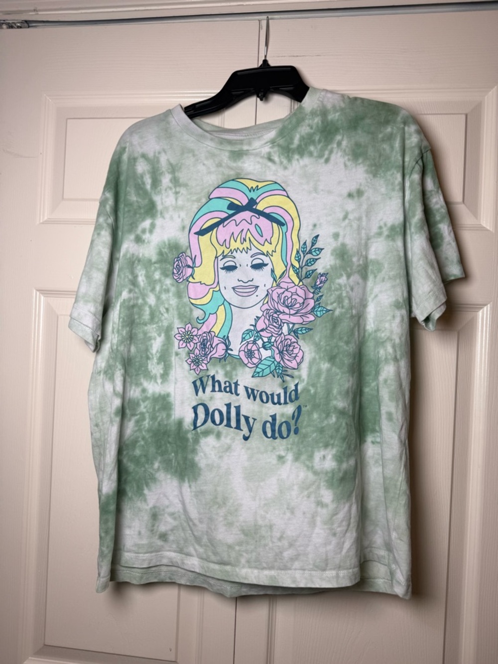 Dolly Parton Tie Dye Green What Would‎ Dolly Do Short Sleeve Tee